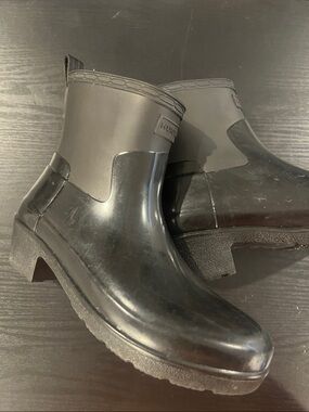 Women’s Hunter Black Rain Ankle Boots